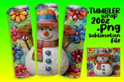 Winter Holiday Snowman Tumbler Wrap 20oz Seasonal Wonder Product Image 1