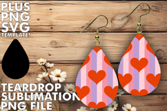 Cheerful Teardrop Earrings Design PNG, Valentine's Pattern Product Image 1