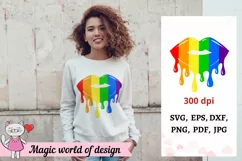 LGBT Rainbow Dripping Lips svg, Gay Pride svg for Cricut Product Image 3