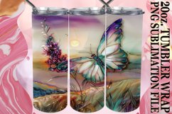 20oz Tumbler Design: Sparkly Butterfly Patterns Product Image 1