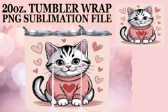 Sweet vibes 20oz tumbler wrap, Valentines Cat Product Image 1