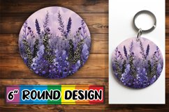 Glittering Floral Leopard Sublimation Circle: Keychain, Coas Product Image 1
