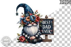 Best Dad Ever Sublimation - Father's Day Gnome Clipart PNG Product Image 1