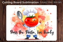 4 Funny Tomato &amp; Grumpy Potato Cutting Board Sublimation PNG Product Image 5
