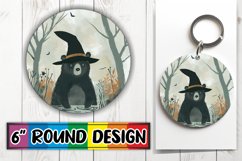 Halloween Boho Animal Round Design PNG Keychain Product Image 1