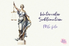 Lady Justice Clipart Scales of Justice PNG Watercolor Product Image 1