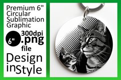 Vibrant Cat Sublimation: Keychain &amp; Coaster Joy Product Image 1