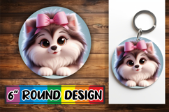Enchanted Keychain Round Sublimation, 3D Dog Product Image 1