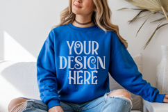 Royal Gildan 18000 Mockup, Sweatshirt Crewneck Mockups Product Image 1