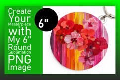 Vibrant Floral Fusion: Sublimation Circle &amp; Keychain Product Image 1