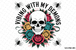 Vibing with my Demons Svg | Halloween Svg | Svg Cut Files Product Image 1