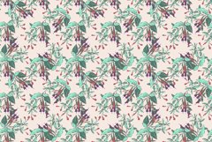 Bright blossom drawing botanical fuchsia pattern Product Image 1