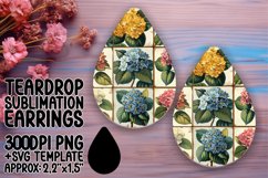 Whimsical Floral Fantasy Sublimation Teardrop Earring Product Image 1