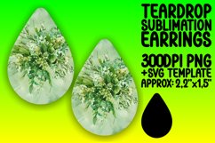 Teardrop Earring Sublimation Design - Vibrant Flowers Product Image 1