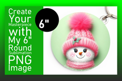 Creative Circle Design Keychain Template , Snowman Product Image 1