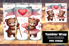 Stylish 20oz Tumbler Template , Valentine Bear Product Image 1
