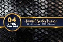 Metallic Black Animal Scale Skin Digital Paper Product Image 1