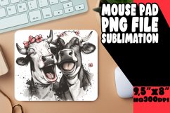 Lighthearted Farm Cow Watercolor Mouse Pad PNG Product Image 1