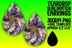 Glittery Mosaic Flower Teardrop Earring Design Product Image 1