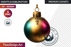 Christmas Baubles Clipart, Festive Holiday Ornaments PNG Product Image 1