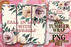 Happy Smiles 20oz tumbler wrap, Flower Quote Product Image 1