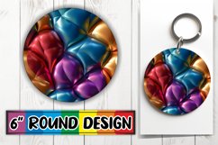 Stylish Abstract Inflated Puff Sublimation Circle Keychain A Product Image 1