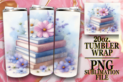 RADIANT SPIRITS 20oz TUMBLER WRAP, Book and flower Product Image 1