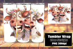 Whimsical Cow Tumbler Sublimation - 20oz Product Image 1