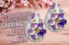 Whimsical Teardrop Design for Earrings Printing , 3D Flower Product Image 1