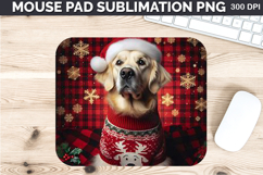 Watercolor Dog Mouse Pad Sublimation - Christmas PNG Design Product Image 1