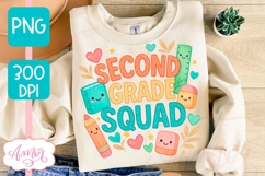 Second grade squad shirt PNG, Cute Second Grade Teacher PNG Product Image 1