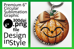 Elegant Keychain Round PNG Artwork , Cute Pumpkin Product Image 1