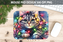 Cat Mouse pad Sublimation - Christmas Animal PNG Design Product Image 1