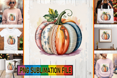 Whimsical TOTE BAG Designs PNG, Pumpkin Watercolor Product Image 1