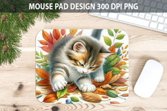 Cat Mouse pad Sublimation - Thanksgiving Animal PNG Design Product Image 1