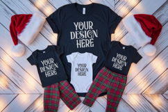 Christmas Family Matching Group Flat Lay T-Shirt Mockups Product Image 1