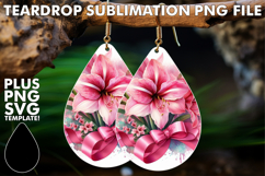 Playful Teardrop Earrings Design PNG, Flowers Product Image 1