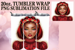 Lively Sublimation 20oz tumbler wrap, Afro Girl Product Image 1