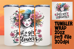 BOLD 20oz Tumbler Artwork for Sublimation , Just A Girl Product Image 1