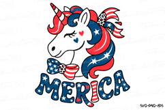 American Unicorn Svg | 4th of July Svg | Svg Cut File Product Image 1