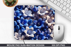 3D Flowers Mouse Pad Sublimation, Flowers Mouse Pad PNG Product Image 1