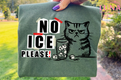 No Ice Please Cat Png, Funny Anti Ice Drink Png, Sassy Cat Product Image 4