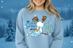 Blue Brushstroke Let It Snow PNG, Winter PNG, Blue Winter Product Image 2