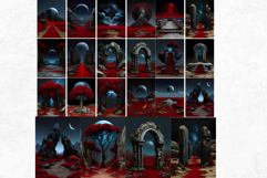 Crimson Dreamwalker Clipart Set Gothic Fantasy Graphics Product Image 10