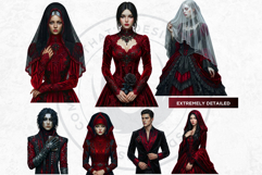Crimson Dreamwalker Clipart Set Gothic Fantasy Graphics Product Image 12