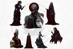 Crimson Dreamwalker Clipart Set Gothic Fantasy Graphics Product Image 13