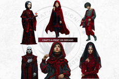 Crimson Dreamwalker Clipart Set Gothic Fantasy Graphics Product Image 16
