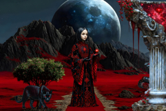Crimson Dreamwalker Clipart Set Gothic Fantasy Graphics Product Image 17