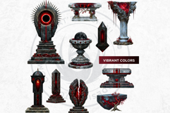 Crimson Dreamwalker Clipart Set Gothic Fantasy Graphics Product Image 18