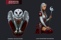 Crimson Dreamwalker Clipart Set Gothic Fantasy Graphics Product Image 3